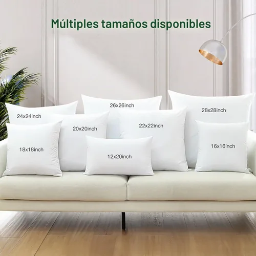 Vista 6 de OTOSTAR Paquete de 2 rellenos de cojines de plumón y plumas, 12 x 20 pulgadas, rellenos de almohada suaves y esponjosos con funda de 100% algodón