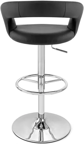 Vista 8 de Zuri Muebles Monza Taburete giratorio sin brazos de altura ajustable negro