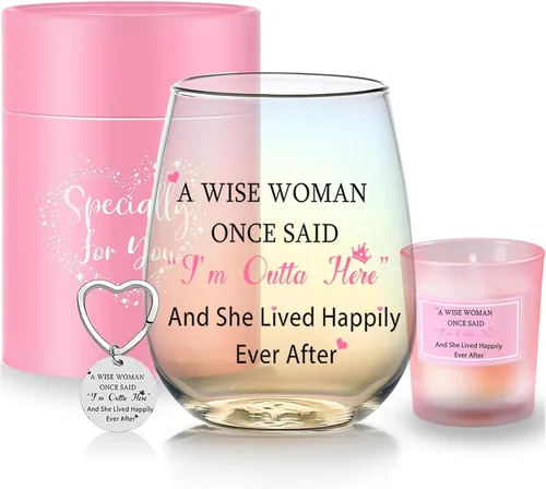 Vista 17 de Yalucky Regalos para mujer amiga, vaso de vidrio de 16.2 fl oz, regalos de cumpleaños para mujer, Llaveros para mujeres, regalo de graduación