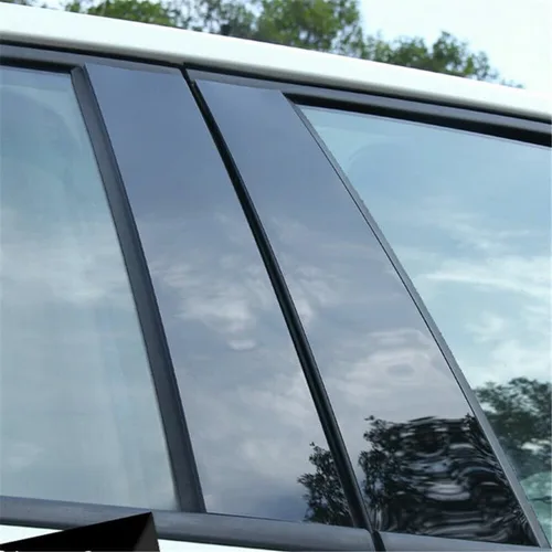 Vista 5 de Juego de 6 piezas de cubierta de poste de pilar de color negro brillante compatible con Accord EX-L HFP SE Sedan 2008-2012