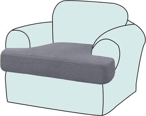 Vista 15 de Funda elástica para sillón con cojín en forma de T, funda de cojín individual para cojín de silla en forma de T, protector de tela jacquard gruesa