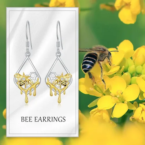 Vista 2 de WINNICACA Aretes colgantes de plata esterlina s925 con diseño de tortuga marinamedusapulpounicornioranazorrolobojirafa, hongos, animales, joyería