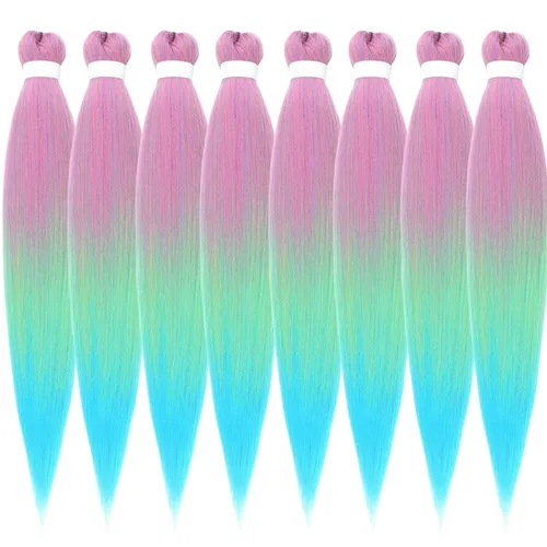 Vista 114 de Cabello trenzado para niños preestirado de 16 pulgadas, color negro para niños, trenzas sin nudos