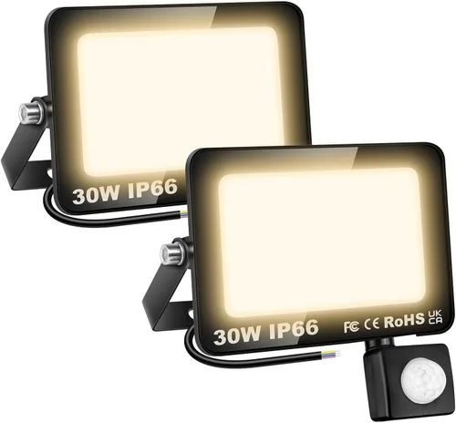Vista 16 de Willpower 2 unids LED Floodlight 10W 1000lm LED luces de seguridad al aire libre con sensor de movimiento LED luz de trabajo IP66 impermeable PIR