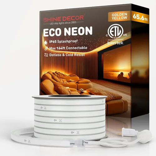 Vista 43 de Shine Decor Tira de luces LED AC 120V, cuerda de neón eco de 120 LED/m sin puntos, conectable y cortable, IP65 impermeable y resistente al clima