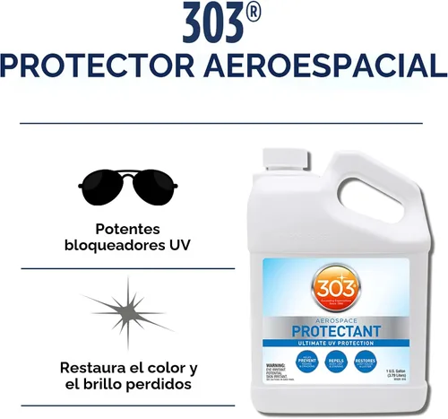 Vista 2 de Protector de vinilo 303 (30302) Protector UV en aerosol para vinilo, plástico, caucho, fibra de vidrio, y más Proporciona protección UV mientras
