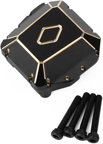 Vista 6 de Cubierta diferencial de latón resistente para carcasa de eje Axial SCX10 PRO, efecto de contrapeso, revestimiento duro negro, mecanizado CNC, 1