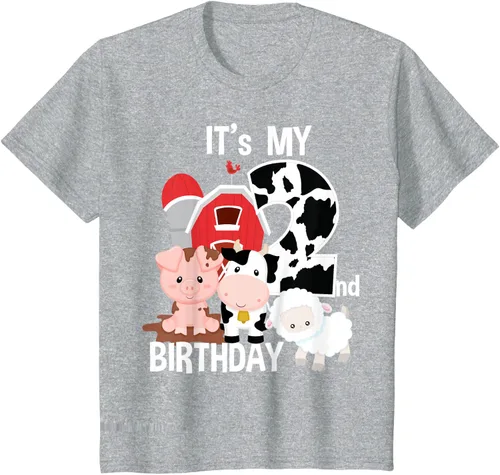 Vista 36 de Camiseta para fiesta de 2 años con texto en inglés "It's My 2nd Birthday", Negro