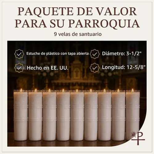 Vista 5 de Religious Supply Center Velas santuario de 14 días, de plástico, fabricadas en Estados Unidos