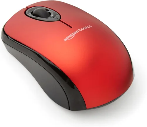 Vista 9 de Amazon Basics Ratón óptico inalámbrico para computadora de 2,4 GHz con receptor nano USB, negro