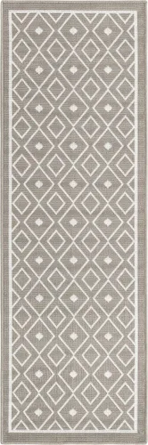Vista 9 de Unique Loom Outdoor Trellis Collection - Alfombra de área Kafes (2 x 6 pies 1 pulgada, gris/marfil)