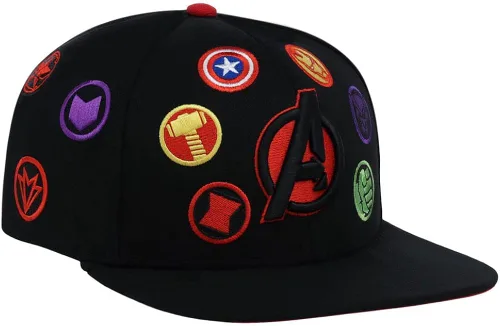 Vista 3 de Marvel Avengers - Gorra plana ajustable para adultos, NegroRojo Underbill