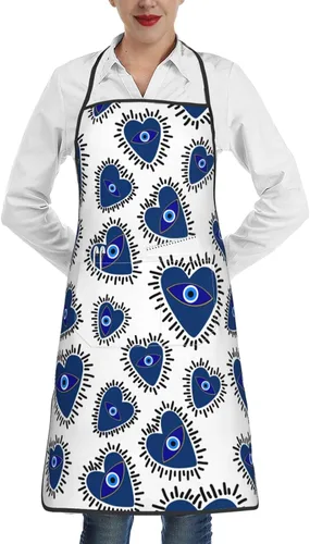 Vista 8 de Delantal de mal de ojo del diablo, divertido delantal de cocina para mujeres y hombres, delantal con babero para barbacoa, hornear, manualidades