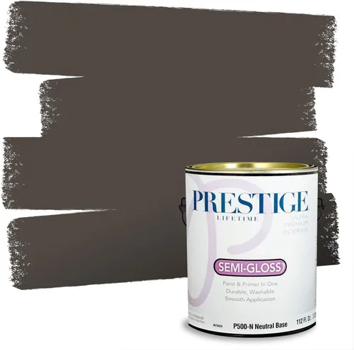 Vista 79 de PRESTIGE Pinturas Pintura Exterior e Imprimación en Uno, 1 Galón, Mate, Combinación Comparable de Sherwin Williams* Black Magic* SW6991-PCM