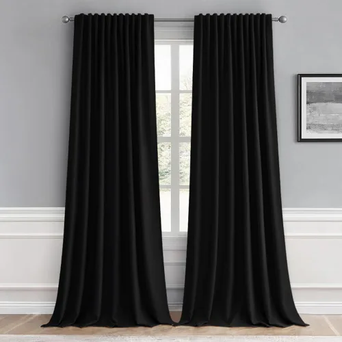 Vista 57 de MIULEE Cortinas opacas con pestaña trasera de 63 pulgadas de largo, juego de 2 paneles para sala de estar, dormitorio, privacidad, bolsillo