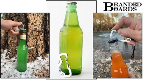Vista 5 de Bushcraft - Llavero para abrebotellas, mosquetón, ganchos de clip a presión, senderismo, mochileros, camping, caza, pesca, ciclismo, esquí, fiestas