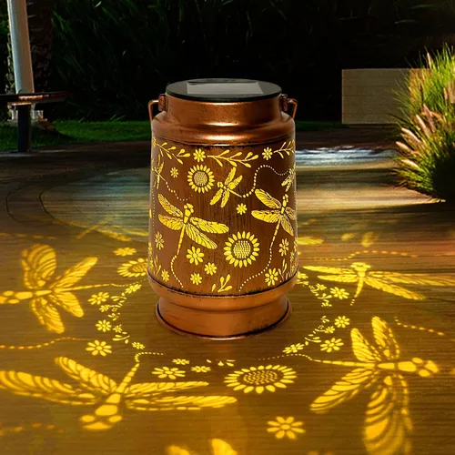 Vista 18 de ANYTALK Faroles Solares de Libélula para Exteriores Impermeables, Regalos de Cumpleaños para Mujeres Mamá Abuela, Luces Solares Colgantes