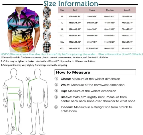 Vista 6 de Polo Shirts for Men,Men's Short Sleeve Polo Shirt Slim Fit Shirts Activewear Zip Collar T Shirts Cotton Tops Golf Shirt