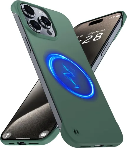 Vista 37 de GRECAZO Funda magnética delgada para iPhone 15 Plus de 6.7 pulgadas (2023), ultrafina, ligera, duradera, sin marco, mate, rígida, MagSafe con anillo