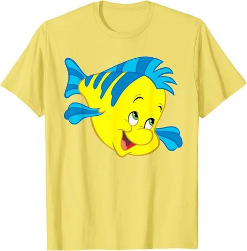 Vista 80 de Disney Camiseta de disfraz de cara grande de la Sirenita Flounder Sidekick