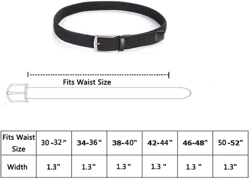 Vista 6 de Weifert - Cinturones elásticos trenzados para hombre de 1.3pulgadas de ancho