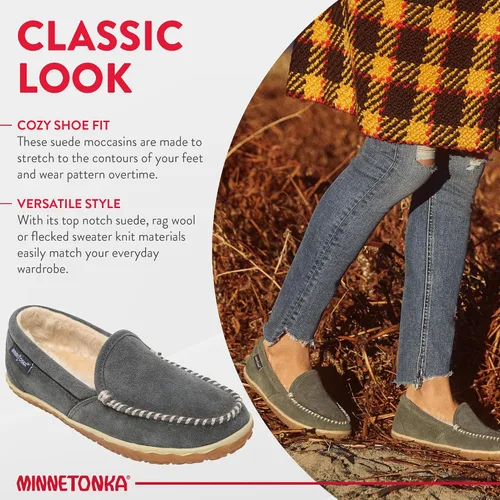 Vista 4 de Minnetonka Tilden - Pantuflas de gamuza para interior y exterior para mujer