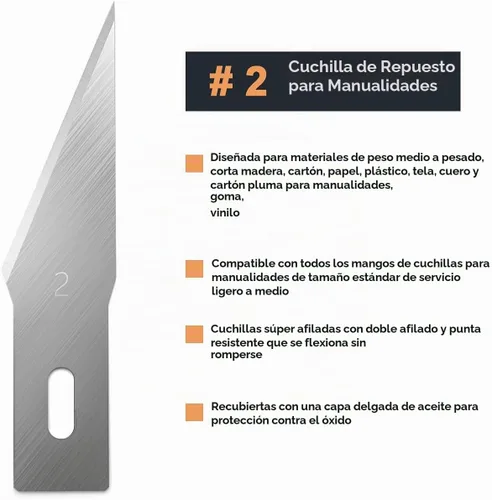 Vista 3 de Nicpro Juego de 120 cuchillas de hobby SK-5, repuesto de utilidad #2, herramienta de corte de repuesto con estuche de almacenamiento