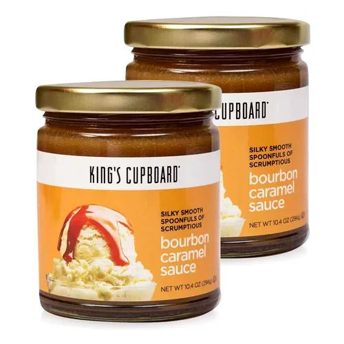 Vista 13 de King's Cupboard Salsa de caramelo bourbon – La salsa perfecta para helado, salsa de frutas, cobertura de postres, llovizna de caramelo para café