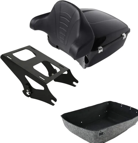 Vista 10 de Maletero King de 13.7 pulgadas con almohadilla de respaldo envolvente para Harley Touring Road King Electra Street Glide 2014-2023