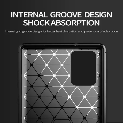 Vista 2 de Funda de teléfono para Galaxy Note 20, Samsung Note 20 SM-N981B SM-N981U, fibra de carbono a prueba de golpes resistente escudo suave TPU