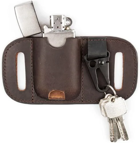 Vista 10 de Gentlestache Funda de cuero para Zippo, Funda de cuero Zippo, Funda de cuero para AirPods, Bolsa más ligera para cinturón Negro
