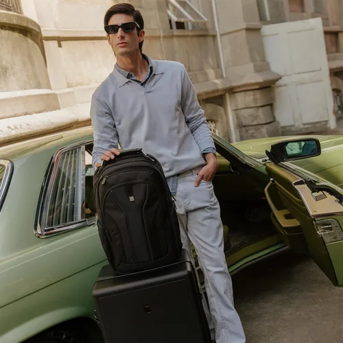 Vista 8 de LEVEL8 Mochila para laptop, mochila de trabajo para hombres y mujeres, bolsa de computadora de viaje para negocios, compatible con laptop y portátil