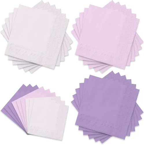 Vista 8 de Whaline Paquete de 150 Servilletas de Papel Azules de 6.5 x 6.5 Pulgadas, 3 Colores, Servilletas de Almuerzo con Temática Azul, Servilletas de Papel