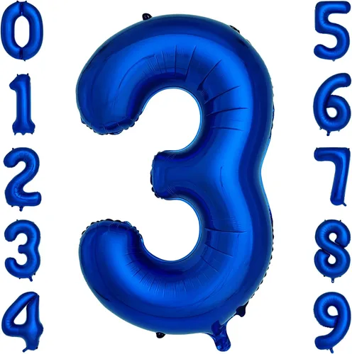 Vista 7 de Globos azul marino con el número 0 de 40 pulgadas, globos grandes de papel de aluminio de helio para fiesta de cumpleaños, decoraciones