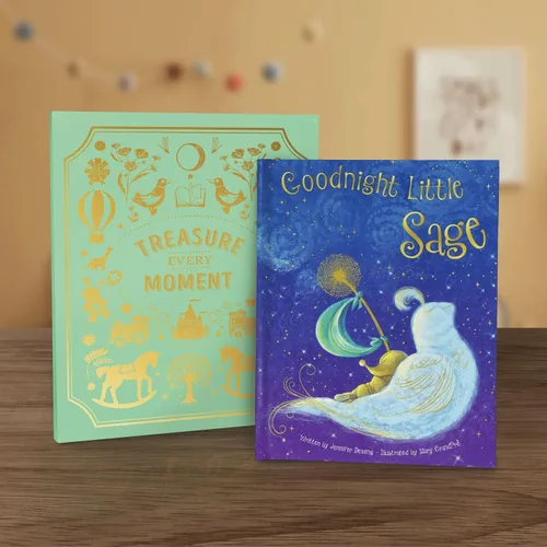 Vista 6 de Goodnight Little Me Foil Edition Libro y caja de lámina de recuerdo – Libro personalizado para niños 9" x 11" I See Me!