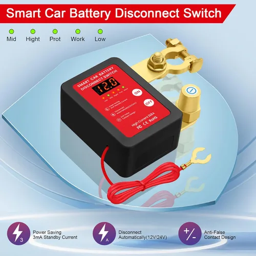 Vista 4 de Interruptor Inteligente de Desconexión de Batería de 12V con Control Remoto - Perfecto para Automóviles, Camiones, Casas Rodantes y Vehículos Todo