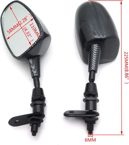 Vista 5 de HONGK - Mini espejo compatible con CBR600RR F1/F2/F3 F4/F4i 900RR 929RR 954RR 1000RR RC51 Carbon [B01C0SW17E]