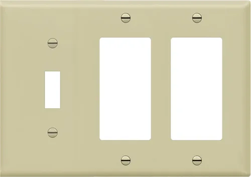 Vista 9 de ENERLITES Combinación de Interruptor de Luz de Palanca/Placa de Interruptor de Luz Decorativo, Placa de Pared de Tres Posiciones, Tamaño Estándar
