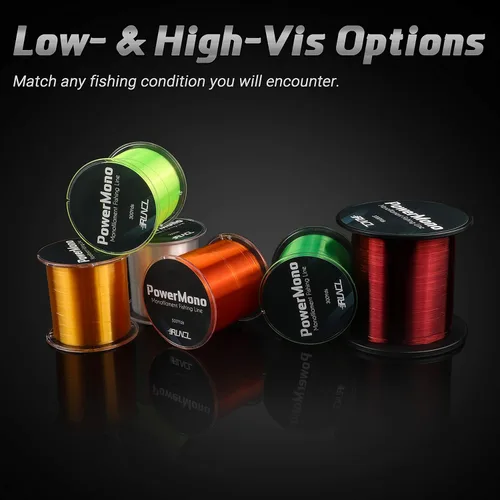 Vista 8 de Runcl PowerMono - Línea de pesca monofilamento de 300/500/1000 yardas, máxima resistencia, amortiguación de sacudidas, suspensión en agua, nudos