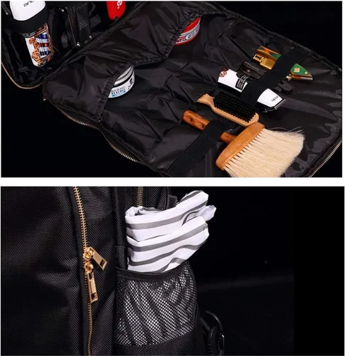 Vista 5 de Organizador de bolsas de peluquería para recortadoras y suministros, bolsas portátiles y estuches para hombres, mochila de peluquería
