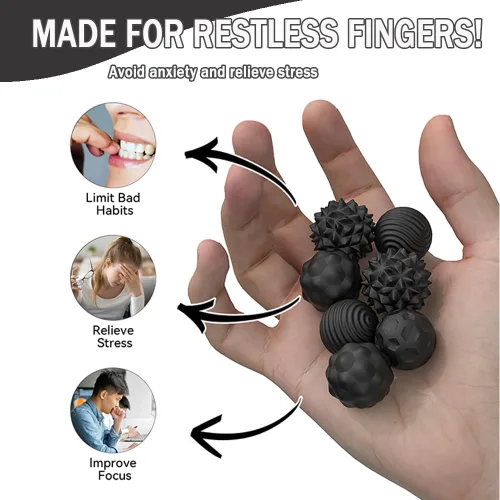 Vista 4 de Bolas magnéticas de juguete fidget, juguete sensorial de silicona para aliviar el estrés para adultos, adolescentes con autismo, ansiedad, TDAH