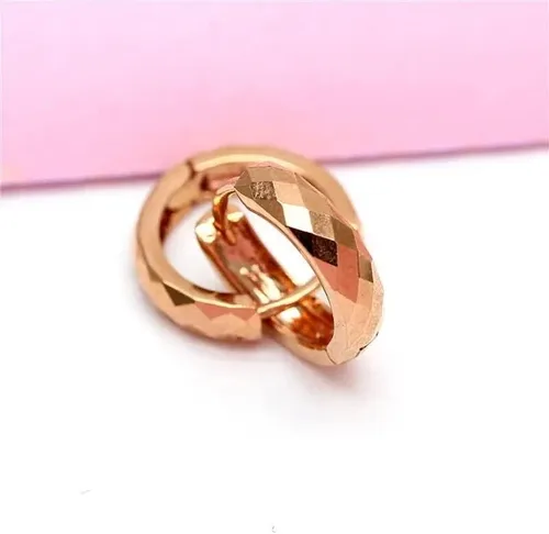 Vista 2 de SAGEKING 2024 New 585 Purple Gold Plated 14K Rose Gold Geometric Gypsophila Earrings For Women Fashion Light Luxury Charm Elegant Jewelry Fashion