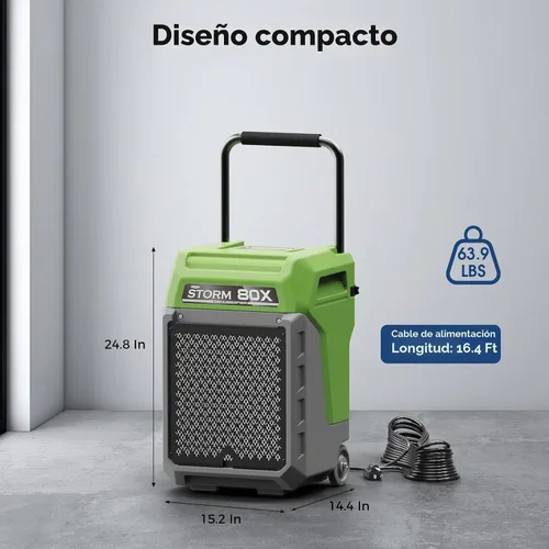 Vista 6 de ALORAIR Deshumidificador comercial de 170 PPD con la bomba, LGR para uso Verde claro