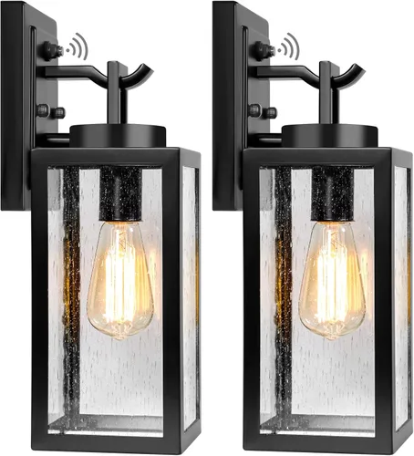 Vista 10 de Luz exterior con sensor de movimiento – Lámpara de pared avanzada del atardecer al amanecer, lámpara de porche impermeable, montaje de pared