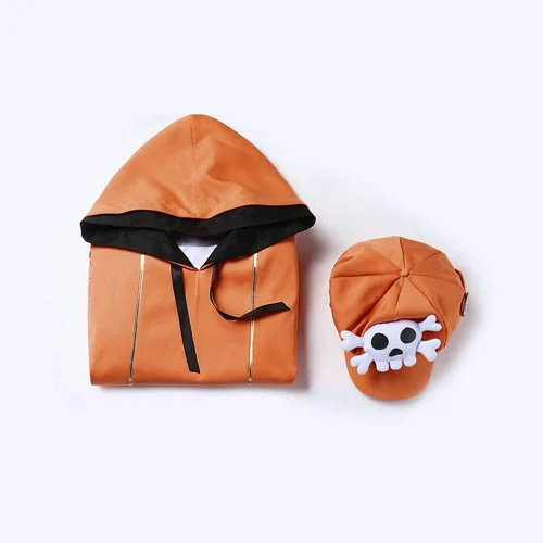 Vista 2 de Weixu Game Strive May - Disfraz de cosplay con capucha y sombrero de calavera, trajes de Halloween para adultos