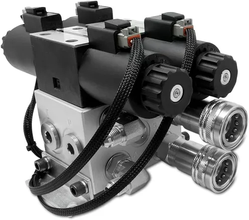 Vista 4 de Summit Hydraulics Kit de válvula hidráulica trasera con tercera función delantera compatible con tractores John Deere serie 3025E, 3032E, 3038E