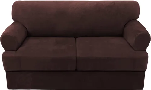 Vista 19 de H.VERSAILTEX Funda para sofá de 2 piezas, fundas para sillón con cojines en forma de T, funda para sofá de terciopelo grueso, protector de muebles