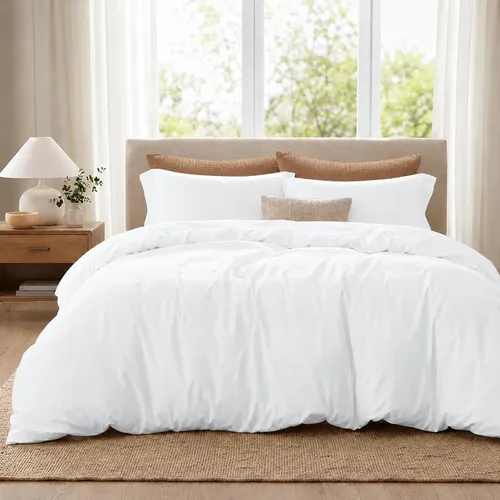 Vista 12 de ROYALE LINENS Funda de edredón negra tamaño individual – Fundas de edredón de 2 piezas – Cierre de cremallera – 1 funda de edredón individual de 68