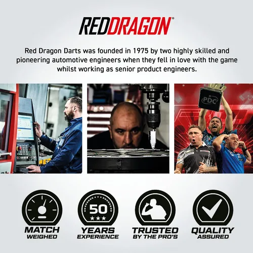 Vista 7 de RED DRAGON Hell Fire B 0.85 oz, 0.92 oz - Juego de dardos de punta de acero de tungsteno con vuelos y tallos