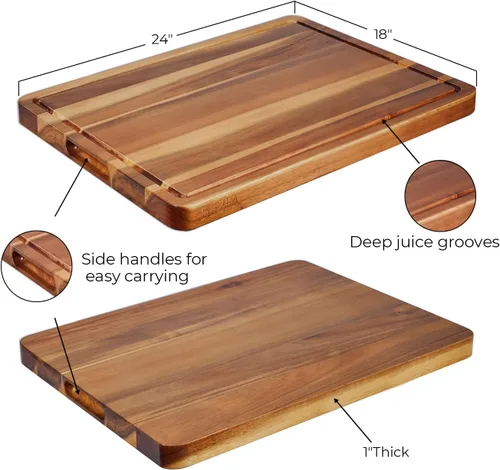 Vista 8 de BEZIA - Tabla de cortar de encimera XXL de 24 x 18 pulgadas, tabla